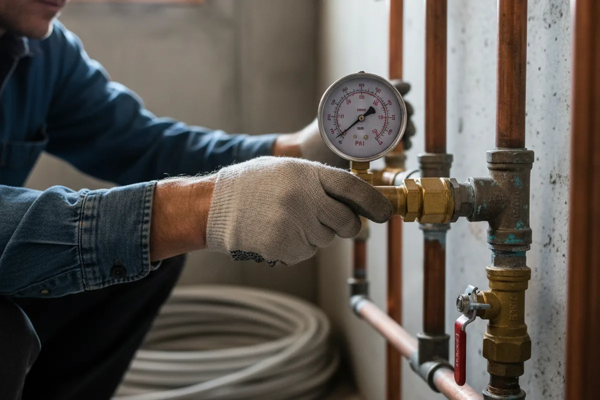 Pressure testing a repaired line during Water Line Repair in Tualatin
